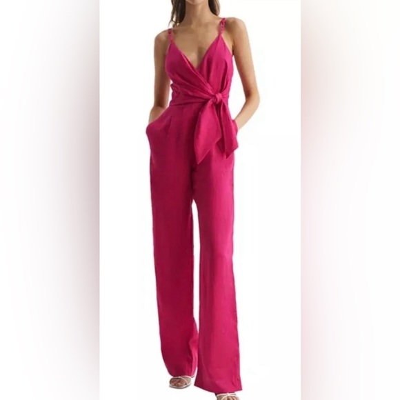 Reiss Pants - NWT REISS Emilia Tie Front Linen Jumpsuit SIZE 6